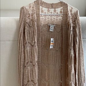 Blush crochet knit cardigan